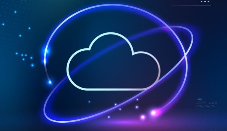 Computer cloud network technology vector